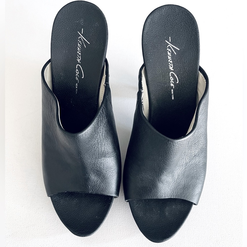 Kenneth Cole Sara Belle Leather and Wood Heels